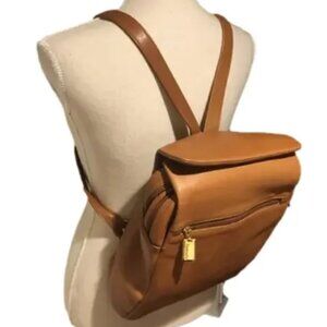 Tignanello Tan Leather Magnetic Closure Backpack